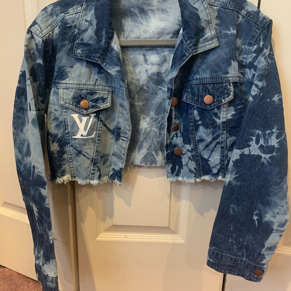 Handmade Distressed LV Denim Jacket